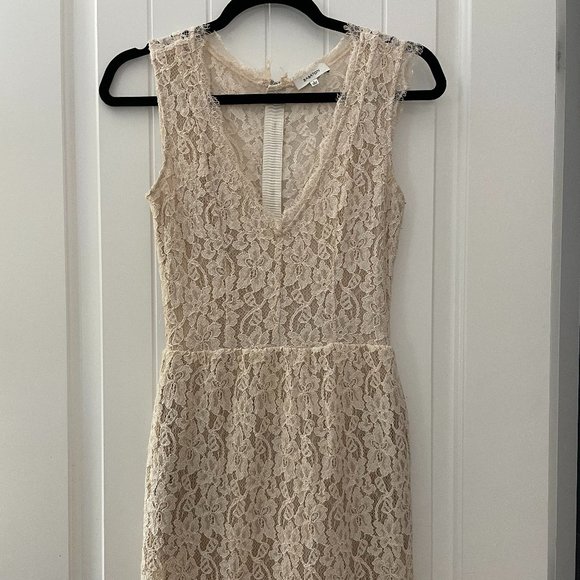 ARITZIA BABATON Beige / Nude / Blush Lace Tobias Dress - Picture 1 of 6